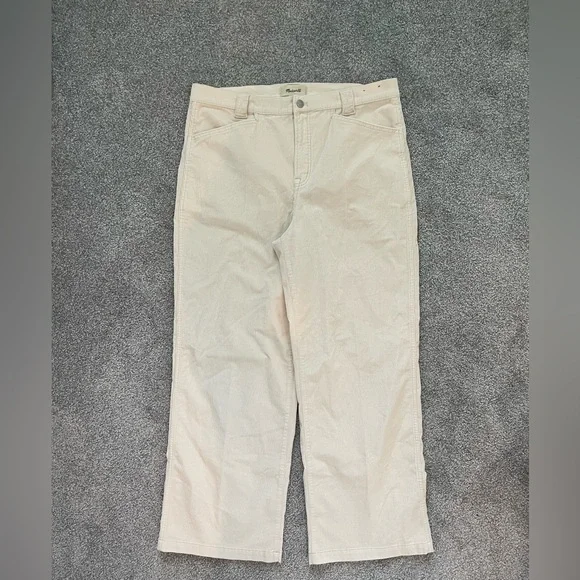 NWT Madewell Emmett 2.0 Cream Wide Leg Corduroy Size 32 - Picture 2 of 6